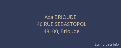 Axa BRIOUDE