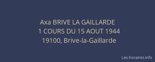 Axa BRIVE LA GAILLARDE