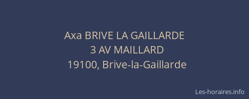 Axa BRIVE LA GAILLARDE
