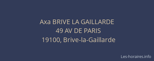 Axa BRIVE LA GAILLARDE