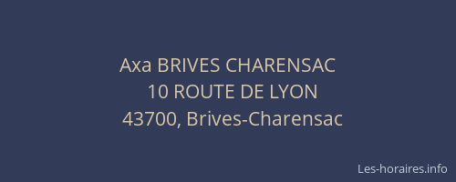 Axa BRIVES CHARENSAC