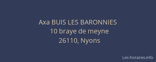 Axa BUIS LES BARONNIES