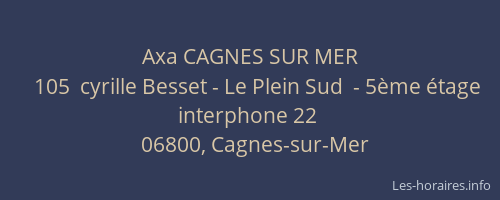Axa CAGNES SUR MER
