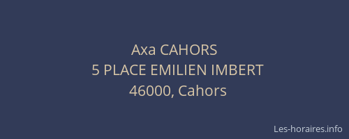 Axa CAHORS