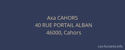 Axa CAHORS