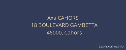Axa CAHORS