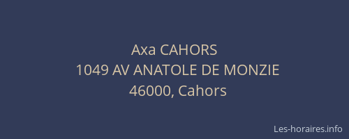 Axa CAHORS