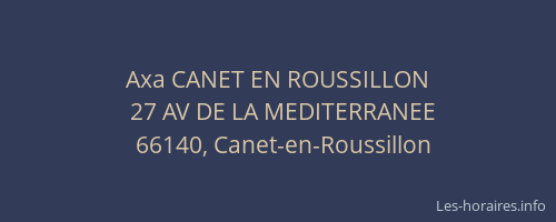 Axa CANET EN ROUSSILLON