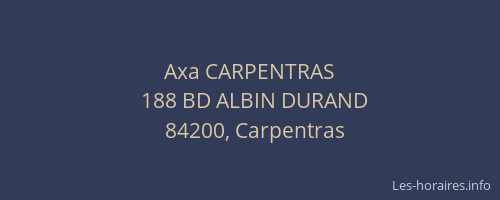 Axa CARPENTRAS