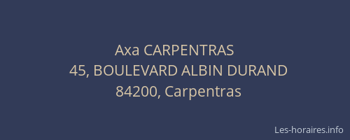 Axa CARPENTRAS