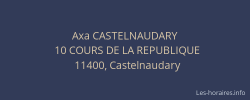 Axa CASTELNAUDARY