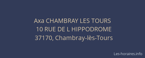 Axa CHAMBRAY LES TOURS