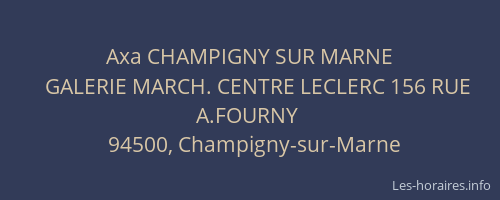 Axa CHAMPIGNY SUR MARNE