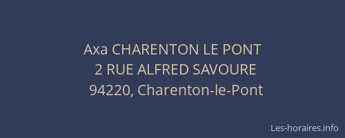 Axa CHARENTON LE PONT