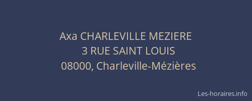 Axa CHARLEVILLE MEZIERE