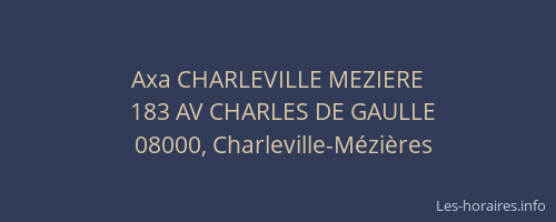 Axa CHARLEVILLE MEZIERE