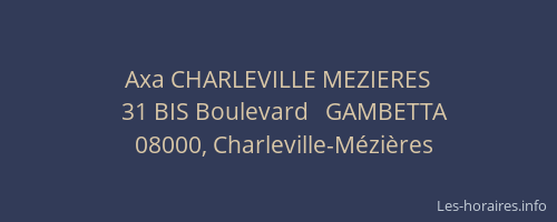 Axa CHARLEVILLE MEZIERES