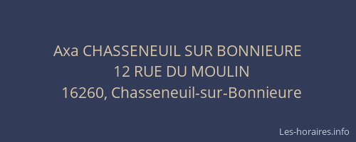 Axa CHASSENEUIL SUR BONNIEURE