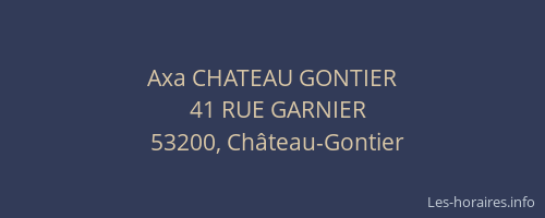 Axa CHATEAU GONTIER