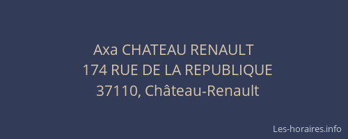 Axa CHATEAU RENAULT