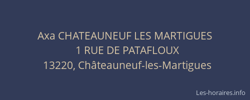 Axa CHATEAUNEUF LES MARTIGUES