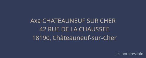 Axa CHATEAUNEUF SUR CHER