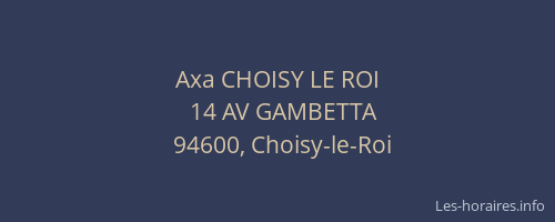 Axa CHOISY LE ROI