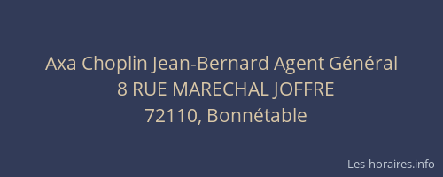 Axa Choplin Jean-Bernard Agent Général