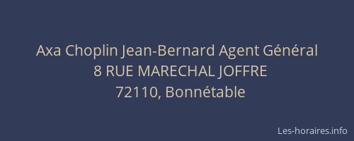 Axa Choplin Jean-Bernard Agent G&eacute;n&eacute;ral