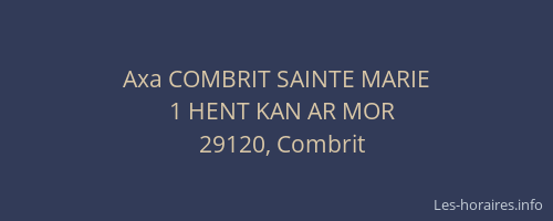 Axa COMBRIT SAINTE MARIE