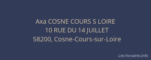 Axa COSNE COURS S LOIRE