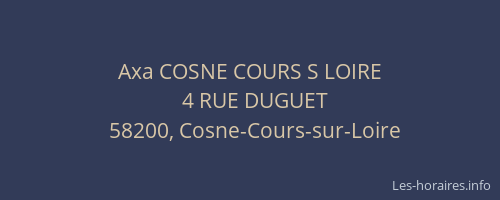 Axa COSNE COURS S LOIRE