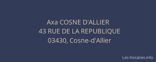 Axa COSNE D'ALLIER