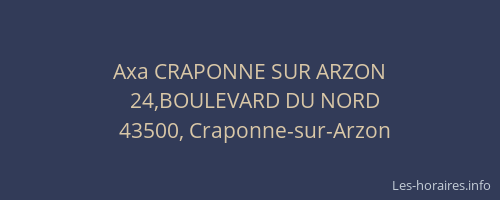 Axa CRAPONNE SUR ARZON