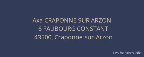 Axa CRAPONNE SUR ARZON