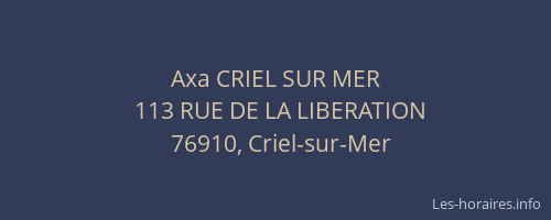 Axa CRIEL SUR MER