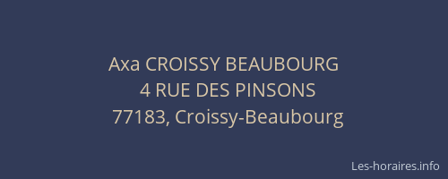 Axa CROISSY BEAUBOURG
