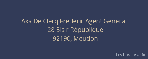 Axa De Clerq Frédéric Agent Général