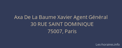 Axa De La Baume Xavier Agent Général