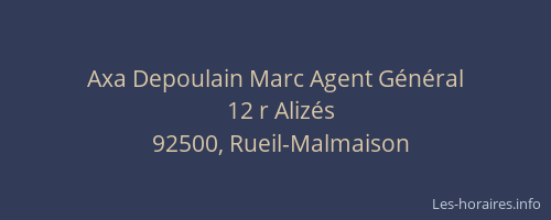 Axa Depoulain Marc Agent Général