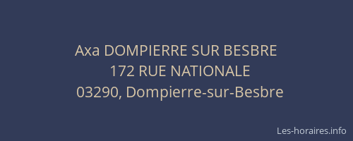 Axa DOMPIERRE SUR BESBRE