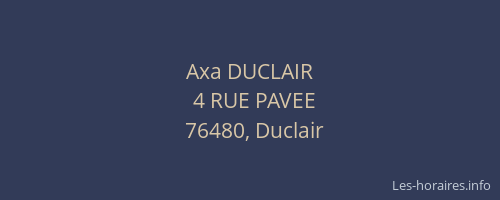 Axa DUCLAIR