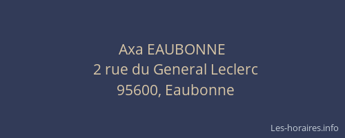 Axa EAUBONNE