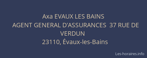 Axa EVAUX LES BAINS