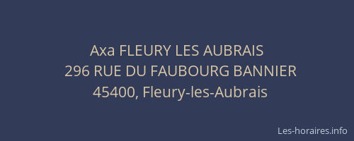 Axa FLEURY LES AUBRAIS