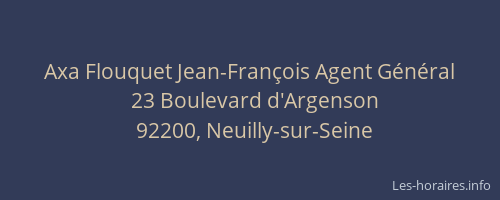 Axa Flouquet Jean-François Agent Général