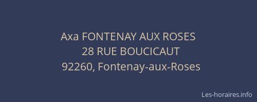 Axa FONTENAY AUX ROSES