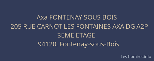 Axa FONTENAY SOUS BOIS
