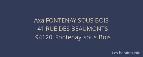 Axa FONTENAY SOUS BOIS