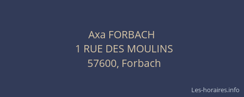 Axa FORBACH